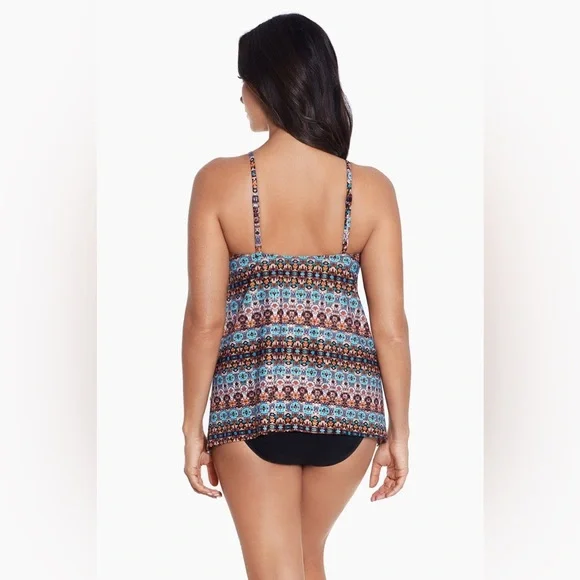Miraclesuit Peephole Women’s Tankini Bathing Suit Top Nefertiti- Size 16 - Picture 5 of 12